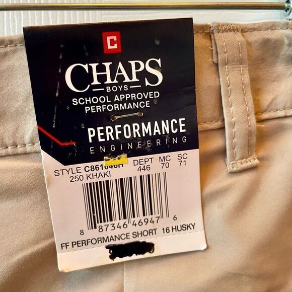 TAN SHORTS BOYS CHAPS SCHOOL APPROVED PERFORMANCE SIZE 16 HUSKY - Picture 5 of 6